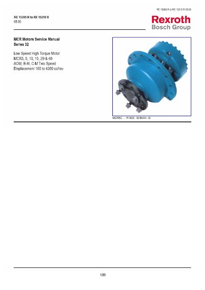 RE 15205 R to RE 15210 R 05.00 Series 32 Service Manual - cover page