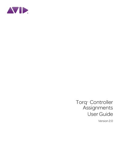 Avid Torq 2.0 Controller Assignments User Guide - cover page