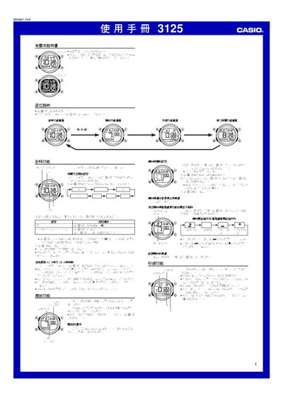 Casio 3125 1MA0801-ChA User Manual - cover page