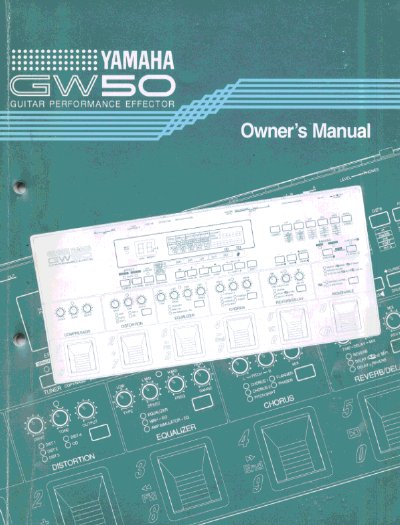 Yamaha GW50 Guitar Performance Effector Owner's Manual - cover page