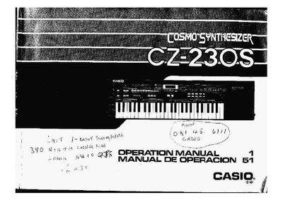 CASIO CZ-23OS Manual - cover page