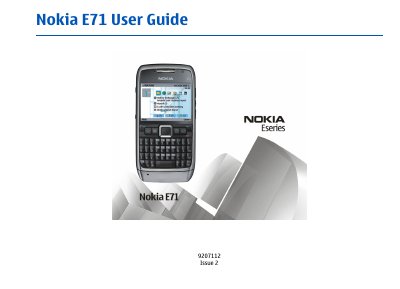Nokia E71 User Guide - cover page