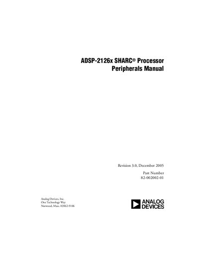 Analog Devices ADSP-2126x SHARC Processor Peripherals Manual