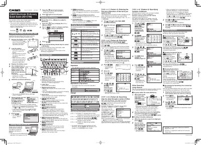 Casio XD-C760 Quick Start Guide - cover page