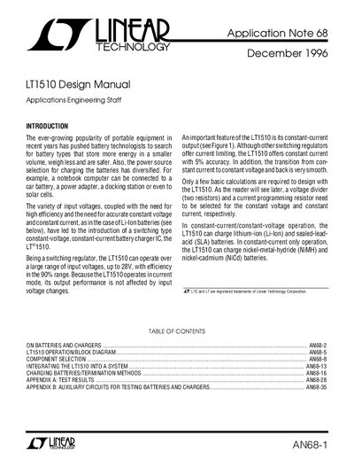 LINEAR AN68-1 handbook - cover page