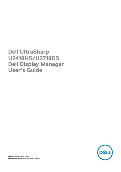 Dell UltraSharp U2419HS/U2719DS User's Guide - cover page
