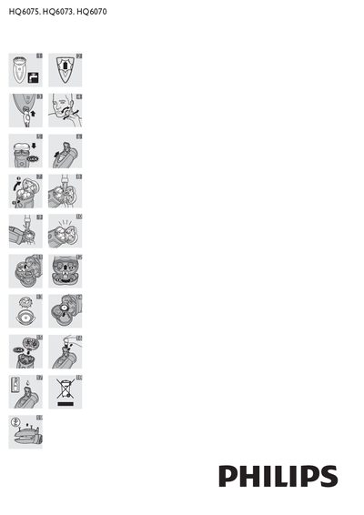 Philips HQ6075, HQ6073, HQ6070 Electric Shaver User Manual - cover page
