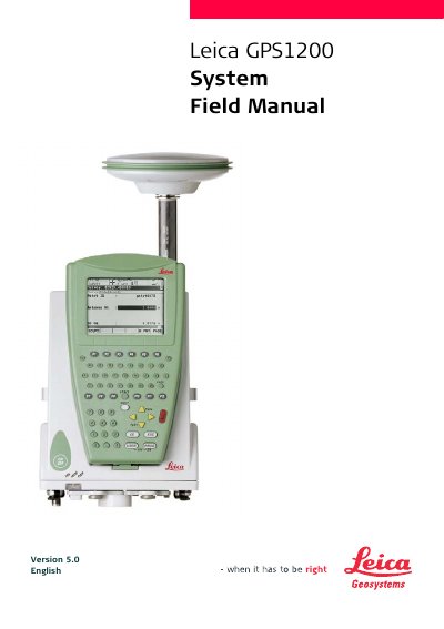 Leica GPS1200 System Field Manual