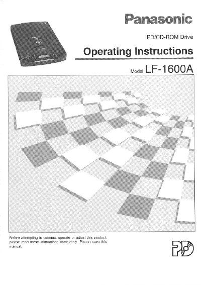 Panasonic LF-1600A PD/CD-ROM Drive Operating Instructions - cover page