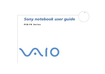 Sony PCG-FX Series User Manual - cover page