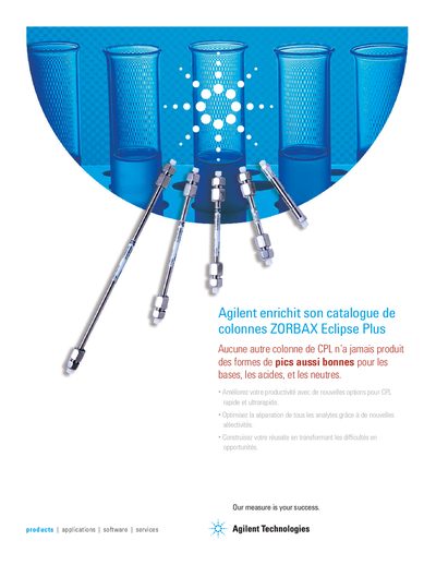 Agilent ZORBAX Eclipse Plus HPLC Columns Product Catalogue - cover page