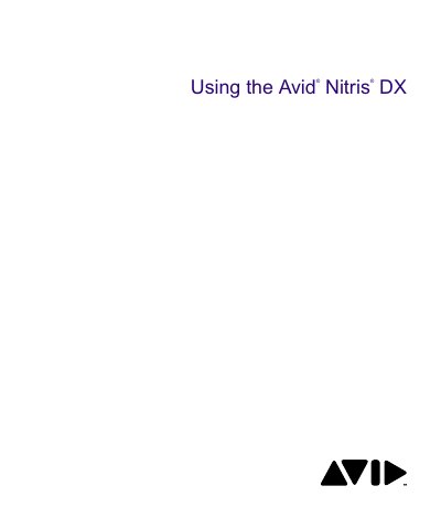 Avid Nitris DX User Guide - cover page