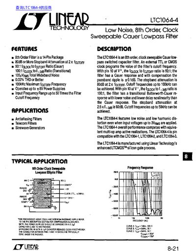 Linear Technology LTC1064-4 Datasheet - cover page