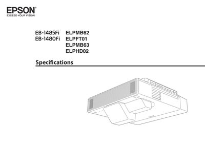 Epson EB-1485Fi & EB-1480Fi Projector Specification Sheet - cover page
