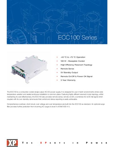 XP Power ECC100 Series Manual - cover page