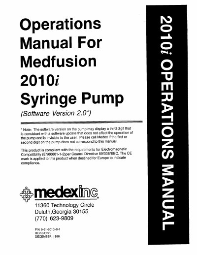 Medfusion 2010i Manual - cover page