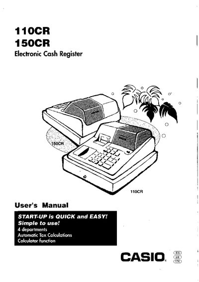 Casio 110CR/150CR User Manual - cover page