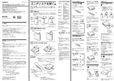 Sony MZ-E80 MiniDisc Player User Manual - cover page