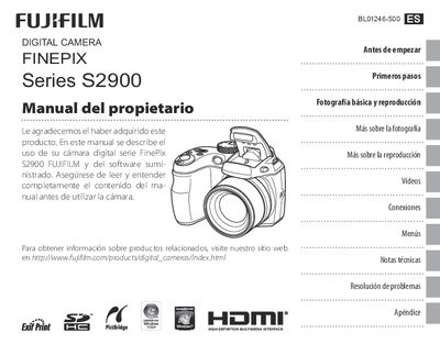 Fujifilm FinePix S2900 Owner's Manual - cover page