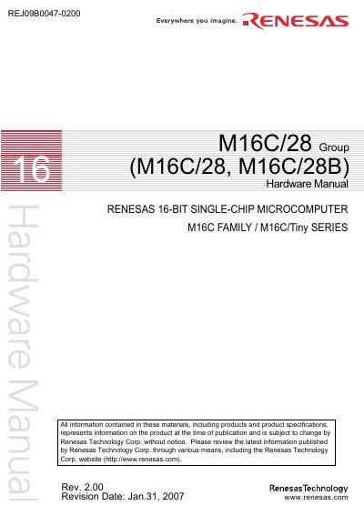 RENESAS M16C/28 Group (M16C/28 M16C/28B) handbook