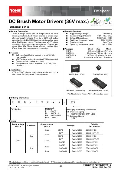 ROHM BD6231HFP Datasheet