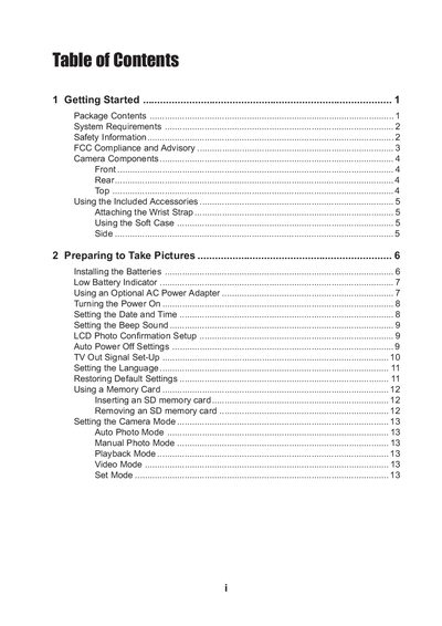 MGI Digital Camera User Manual - cover page