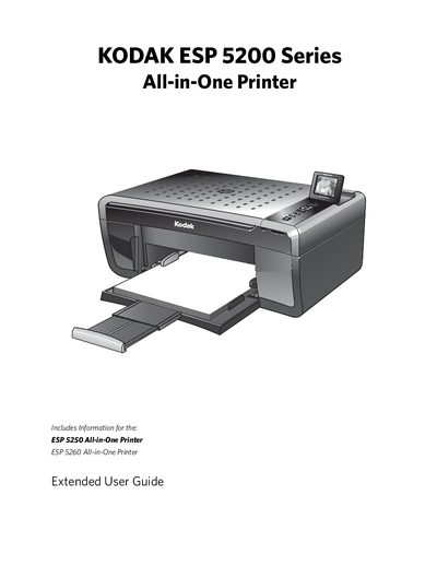 Kodak ESP 5200 Series All-in-One Printer User Guide - cover page