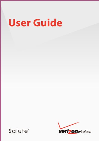 ZTE SaluteTM CDMA 1X Digital Mobile Phone User Manual - cover page