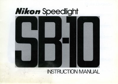 Nikon SB-10 Speedlight User Manual - cover page