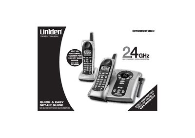 Uniden DCT5280 Multi Handset Cordless System Owner's Manual - cover page
