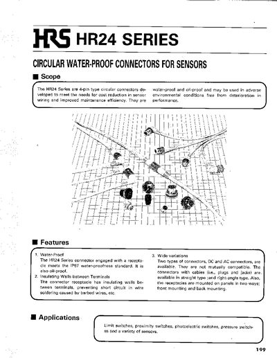 HRS HR24 Series Circular Water‑Proof Connectors Datasheet - cover page