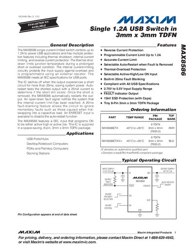 Maxim MAX8586 Datasheet - cover page