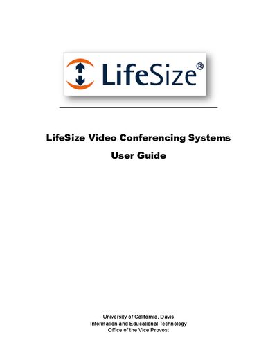 LifeSize Video Conferencing Systems User Guide - cover page