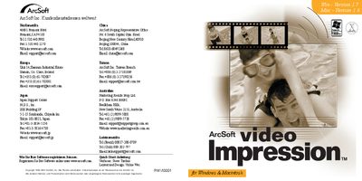 ArcSoft VideoImpression Quick-Start Guide - cover page