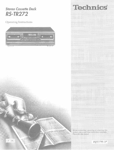 Technics RS-TR272 Stereo Cassette Deck Operating Instructions - cover page