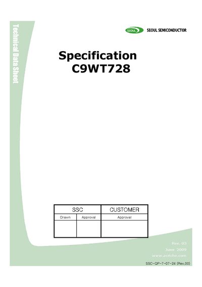 Seoul Semiconductor C9WT728 LED Handbook - cover page