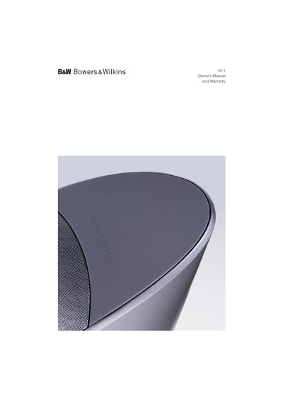 Bowers Wilkins M-1 user manual - cover page