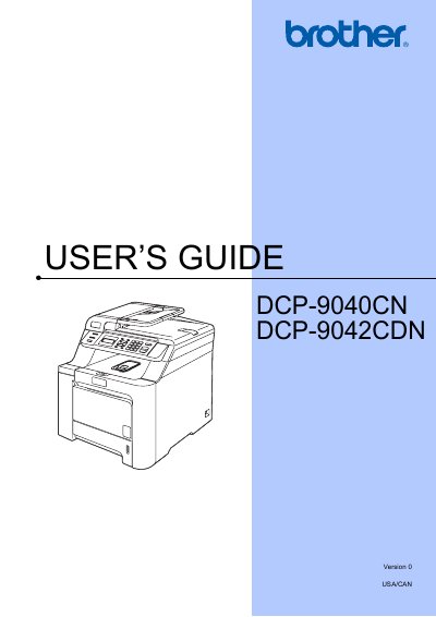 Brother DCP-9040CN User's Guide - cover page