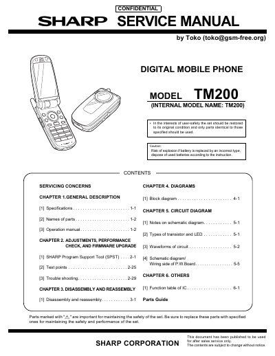 Sharp TM200 Service Manual - cover page