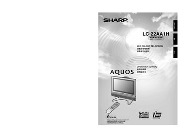 Sharp LC-22AA1H LCD Colour Television Operation Manual - cover page