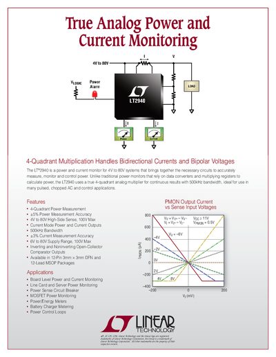 LINEAR 2PB_2940a True Analog Power Current Monitoring - cover page
