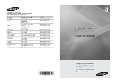 Samsung LA22A480 LCD TV User Manual - cover page