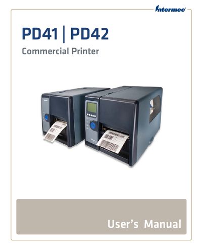 Intermec PD41 PD42 Commercial Printer User Manual - cover page