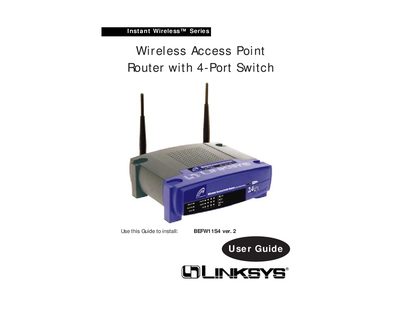Linksys BEFW11S4 Router with 4-Port Switch User Guide - cover page