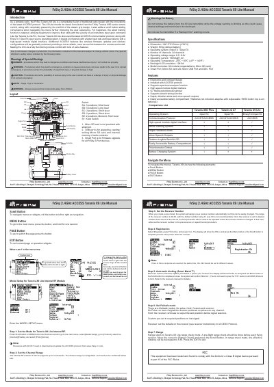 FrSky Taranis X9 Lite User Manual - cover page