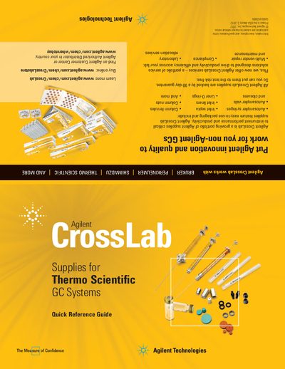 Agilent CrossLab GC Supplies Quick Reference Guide - cover page