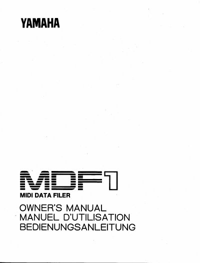 Yamaha MDF1 MIDI Data Filer Owner's Manual - cover page