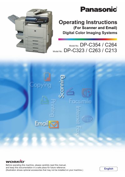 Panasonic DP-C354/C264/C323/C263/C213 Digital Color Imaging Systems Operating Instructions - cover page