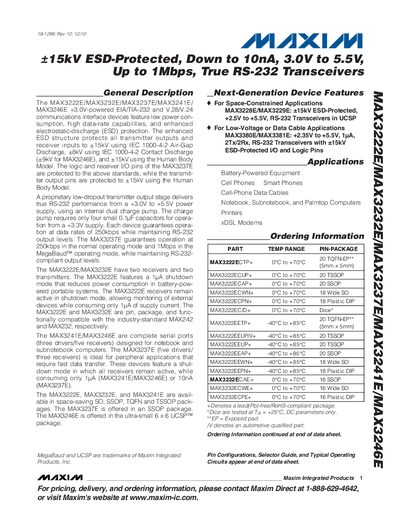 Maxim MAX3222E/MAX3232E/MAX3237E/MAX3241E/MAX3246E Datasheet