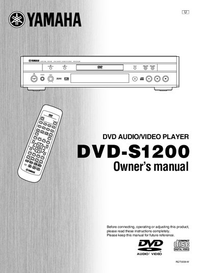 Yamaha DVD-S1200 DVD Player Owner's Manual